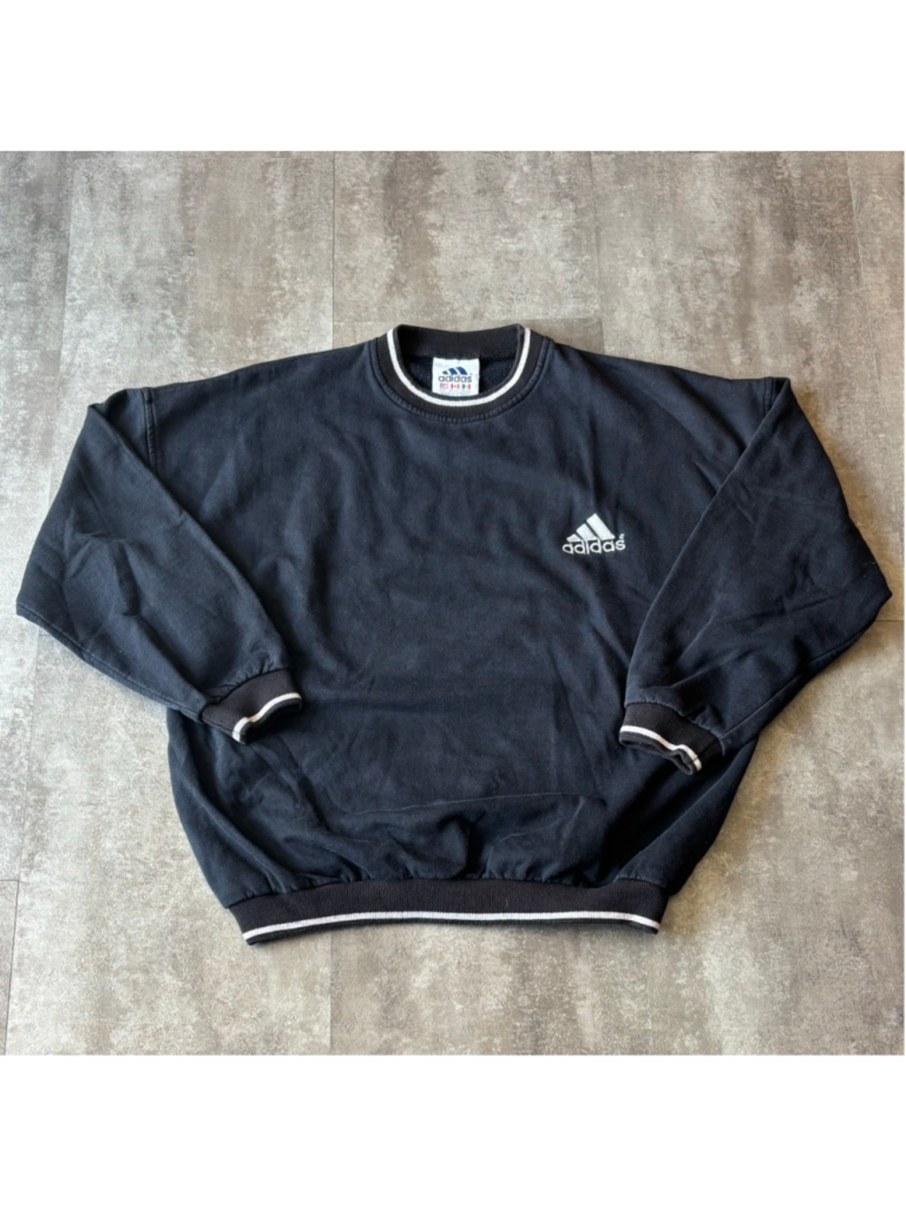 Vintage Adidas Crewneck Sweater Mens Large Black